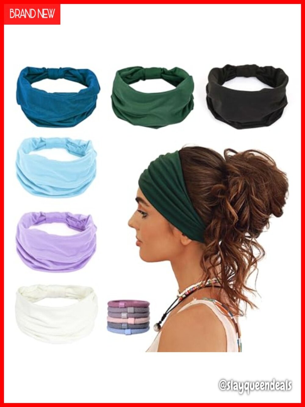 6 Pack Wide Headbands Non Slip Soft Elastic Hair Bands Yoga Running Workout